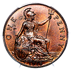 1918 H King George V Heaton Mint Penny