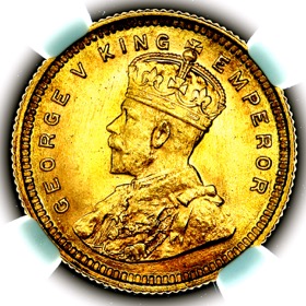 1918 George V British India Bombay Mint 15 Rupees