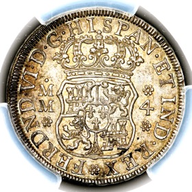 1757 Mo MM Ferdinand VI Mexico 4 Reales