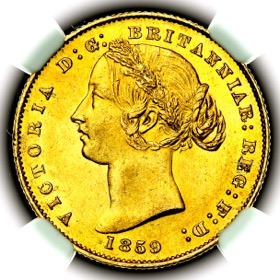 1859 Victoria Australia Sydney Mint Sovereign