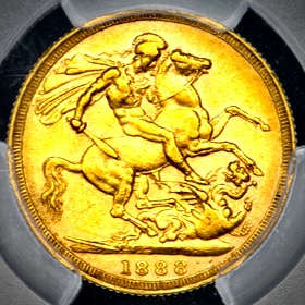 1888 Victoria London Mint Sovereign