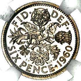 1960 Elizabeth II Proof Sixpence
